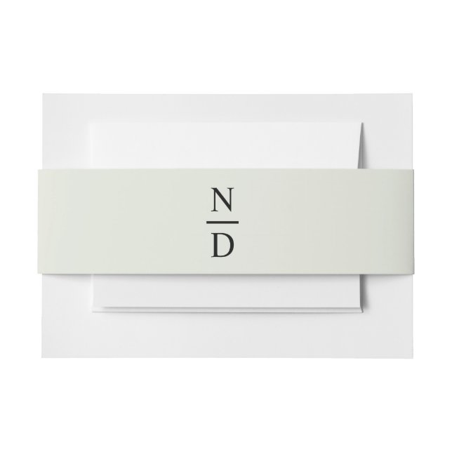 Elegant Black Minimalist Monogram Initials Invitation Belly Band (Front Example)