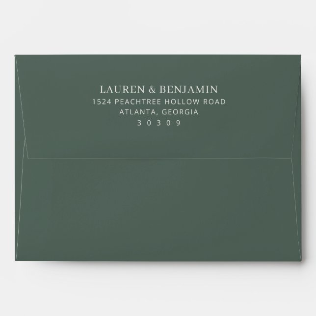 Elegant Black Minimalist Serif Envelope (Back (Top Flap))