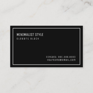 elegant black minimalist style business card