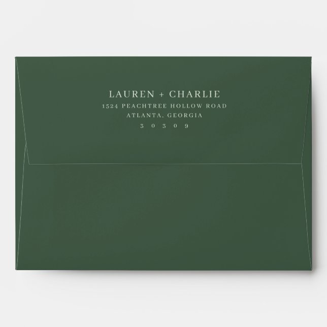 Elegant Black Minimalist Typographic Envelope (Back (Top Flap))