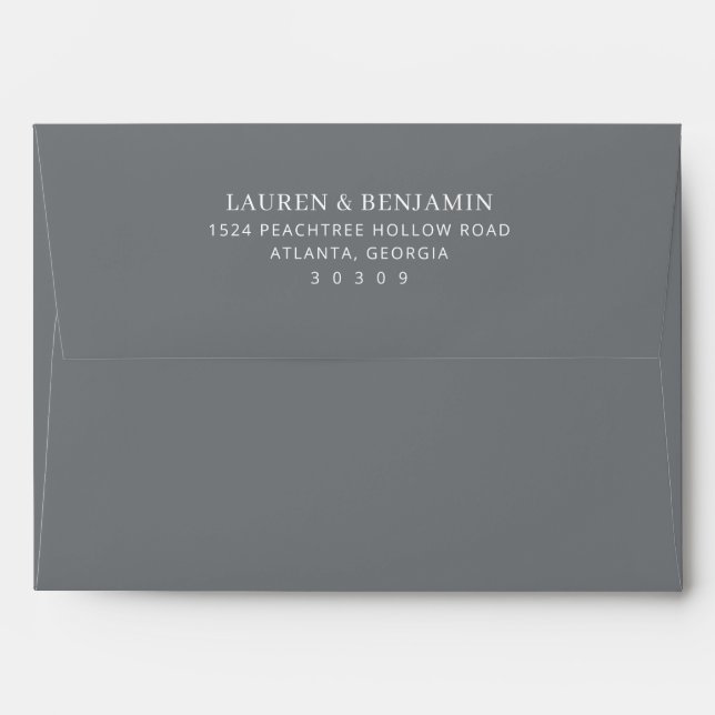 Elegant Black Minimalist Typographic Envelope (Back (Top Flap))