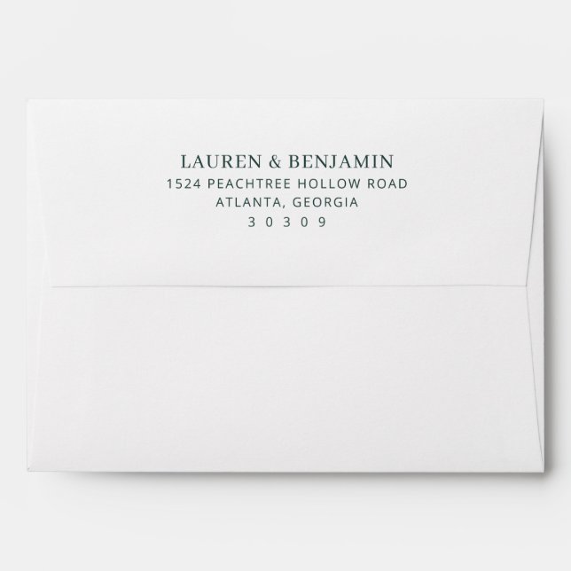 Elegant Black Minimalist Typographic Envelope (Back (Top Flap))