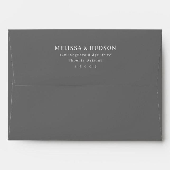 Elegant Black Minimalist Typographic Envelope (Back (Top Flap))