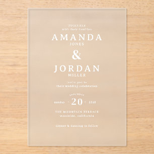 Elegant Black Minimalist Wedding Invitation