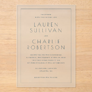 Elegant Black Minimalist Wedding Invitation