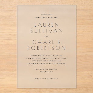 Elegant Black Minimalist Wedding Invitation