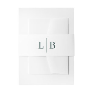 Elegant Black Minimalist Wedding Invitation Belly  Band