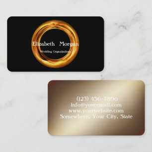 Elegant black modern gold ring business card
