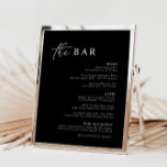 Elegant Black Modern Minimalist Bar Menu<br><div class="desc">Designed to coordinate with for the «Pure» Wedding Invitation Collection. To change details,  click «Details». To move the text or change the size,  font,  or colour,  click «Edit using Design Tool». View the collection link on this page to see all of the matching items in this beautiful design.</div>