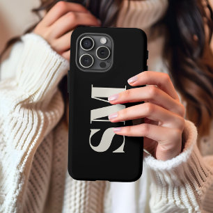 Elegant Black Monogram initial  iPhone 13 Pro Max Case