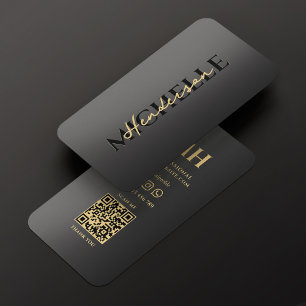 Elegant Black Monogram Professional Modern Business Card