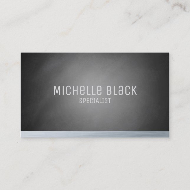 Elegant Black Ombre Chalkboard Business Cards (Front)