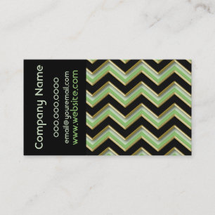 Elegant Black on Apple Green ZigZag Business Business Card