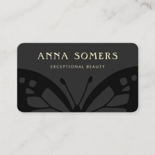Elegant Black on BlackButterfly Business Card