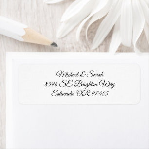 Elegant Black on White Return Address