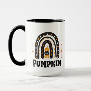 Elegant black &orang Pumpkin and Rainbow  Mug