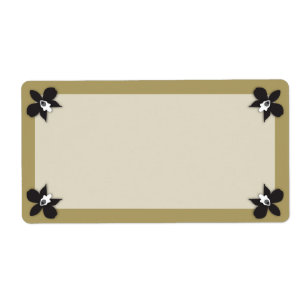 Elegant Black Orchid Large Gift Label