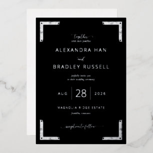 Elegant Black Ornamental Wedding Invitation