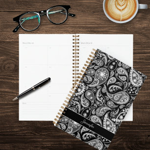 Elegant Black Paisley Planner