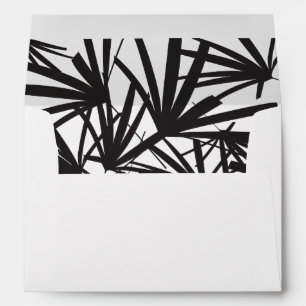 Elegant Black Palm Fronds Envelope