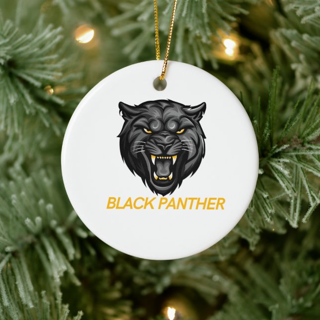 "Elegant Black Panther Ornamen Ceramic Tree Decoration (Tree)