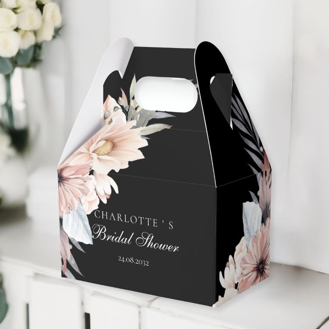 Elegant Black & Pastel Boho Bridal Shower  Favour Box (Elegant Black & Pastel Boho Bridal Shower Favor Boxes)