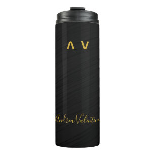 Elegant Black Pattern Premium Thermal Tumbler