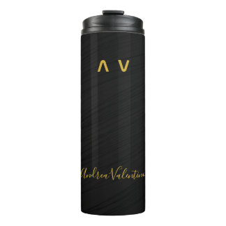 Elegant Black Pattern Premium Thermal Tumbler