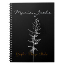Elegant black pattern spiral notebook