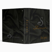 Elegant black patterned binders for cooking recipe