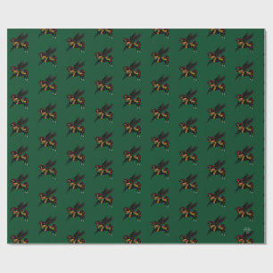 Elegant Black pegasus Vintage Carousel Horse Wrapping Paper