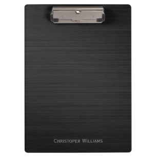 Elegant black perforated metal personalised clipboard