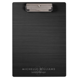 Elegant black perforated metal personalised clipboard