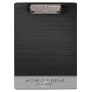 Elegant black perforated metal personalised clipboard
