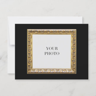 Elegant Black Personal Photo Frame and Text Postcard
