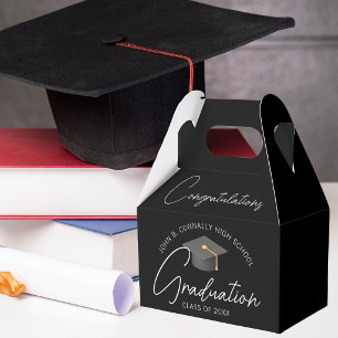 Elegant Black Personalised 2026 Graduation Party Favour Box