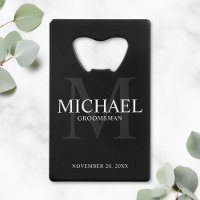 Elegant Black Personalised Groomsmen