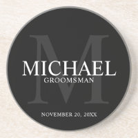 Elegant Black Personalised Groomsmen