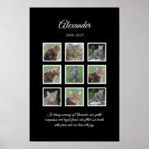 Elegant Black Pet Poster with 9 Photo Slots