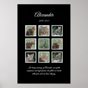 Elegant Black Pet Poster with 9 Photo Slots