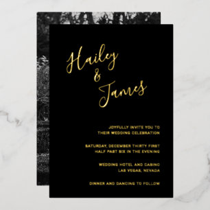 Elegant Black Photo Modern Wedding
