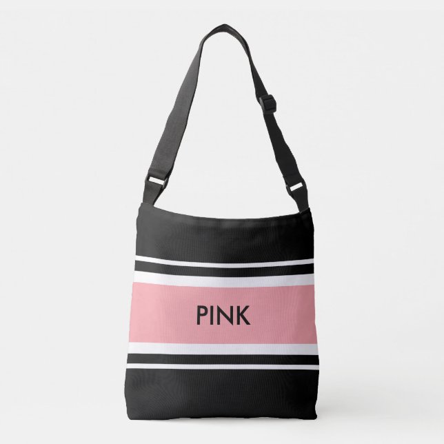 Elegant Black Pink and White Tote Bag (Front)
