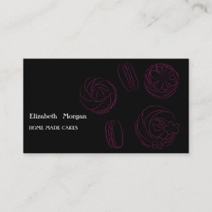 Elegant black pink business card for your sweet pr