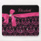 Elegant Black Pink Damask Diamond Bow Custom
