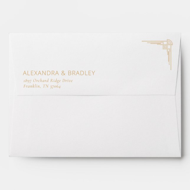 Elegant Black Pocket Watch Motive Envelope (Back (Top Flap))