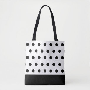 Elegant Black Polka Dots Tote Bag