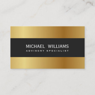 ELEGANT BLACK PROFESSIONAL GOLDEN GOLD METAL BUSINESS CARD