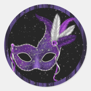 Elegant Black Purple Masquerade Stickers
