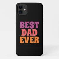 Elegant black &purple retro best dad ever