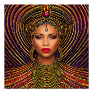 Elegant Black Queen: Art Black History Month Poster